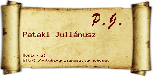 Pataki Juliánusz névjegykártya